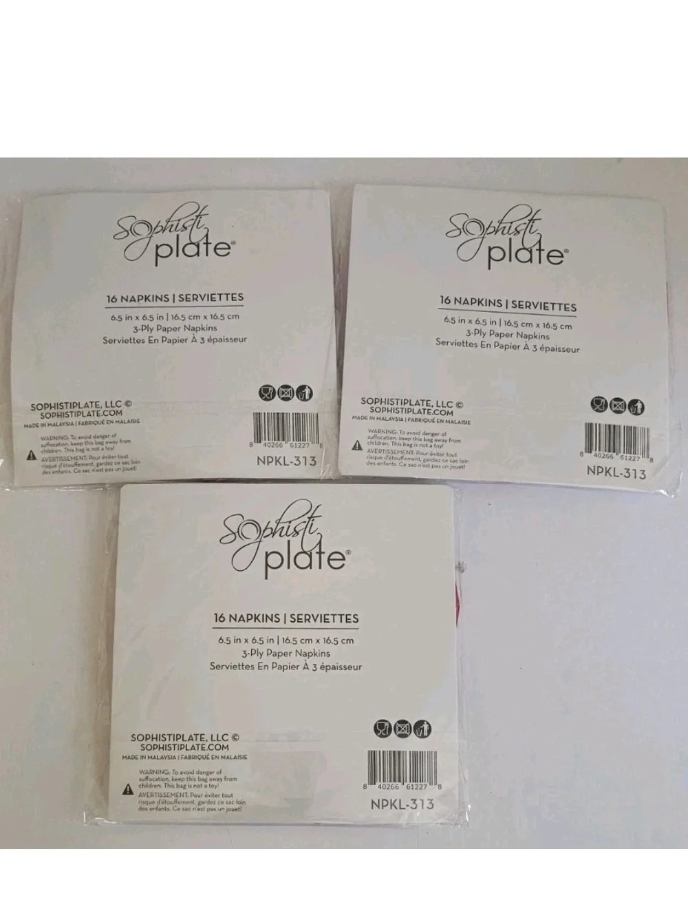 Sugar Plum Heart Shaped Napkins Gold Foil 16 Count Lot of 3 Valentine's Day New
